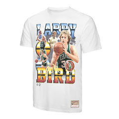 Larry Bird Boston Celtics Commemorative Collage T-Shirt - White discount