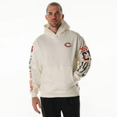Chicago Bears The Wild Collective Unisex Stacked Graphic Sleeve Fleece Hoodie - Cream sale