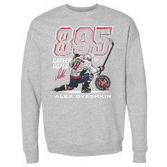 Alexander Ovechkin Washington Capitals 500 Level NHL All-Time Leading Goal Scorer Grunge Pullover Sweatshirt - Heather Gray Sweatshirts