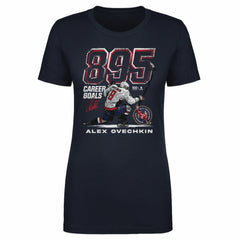 Alexander Ovechkin Washington Capitals 500 Level Women's NHL All-Time Leading Goal Scorer Grunge T-Shirt - Navy T-shirts