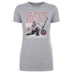 Alexander Ovechkin Washington Capitals 500 Level Women's NHL All-Time Leading Goal Scorer Grunge T-Shirt - Heather Gray T-shirts