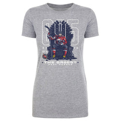 Alexander Ovechkin Washington Capitals 500 Level Women's NHL All-Time Leading Goal Scorer Throne T-Shirt - Heather Gray T-shirts