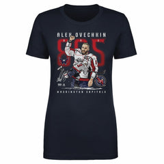 Alexander Ovechkin Washington Capitals 500 Level Women's NHL All-Time Leading Goal Scorer The Shot T-Shirt - Navy T-shirts