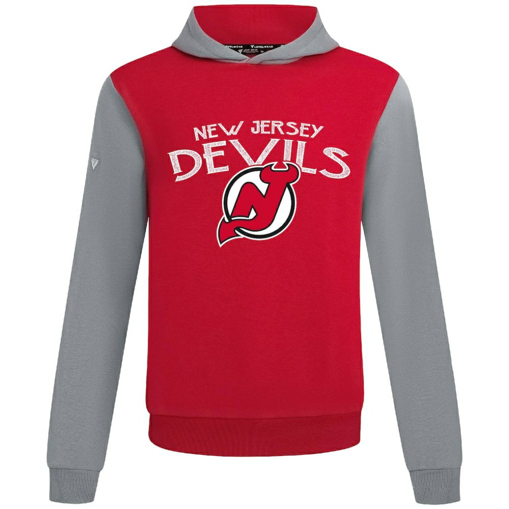 New Jersey Devils Levelwear Ultimate Mission Pullover Hoodie - Red/Gray Jerseys