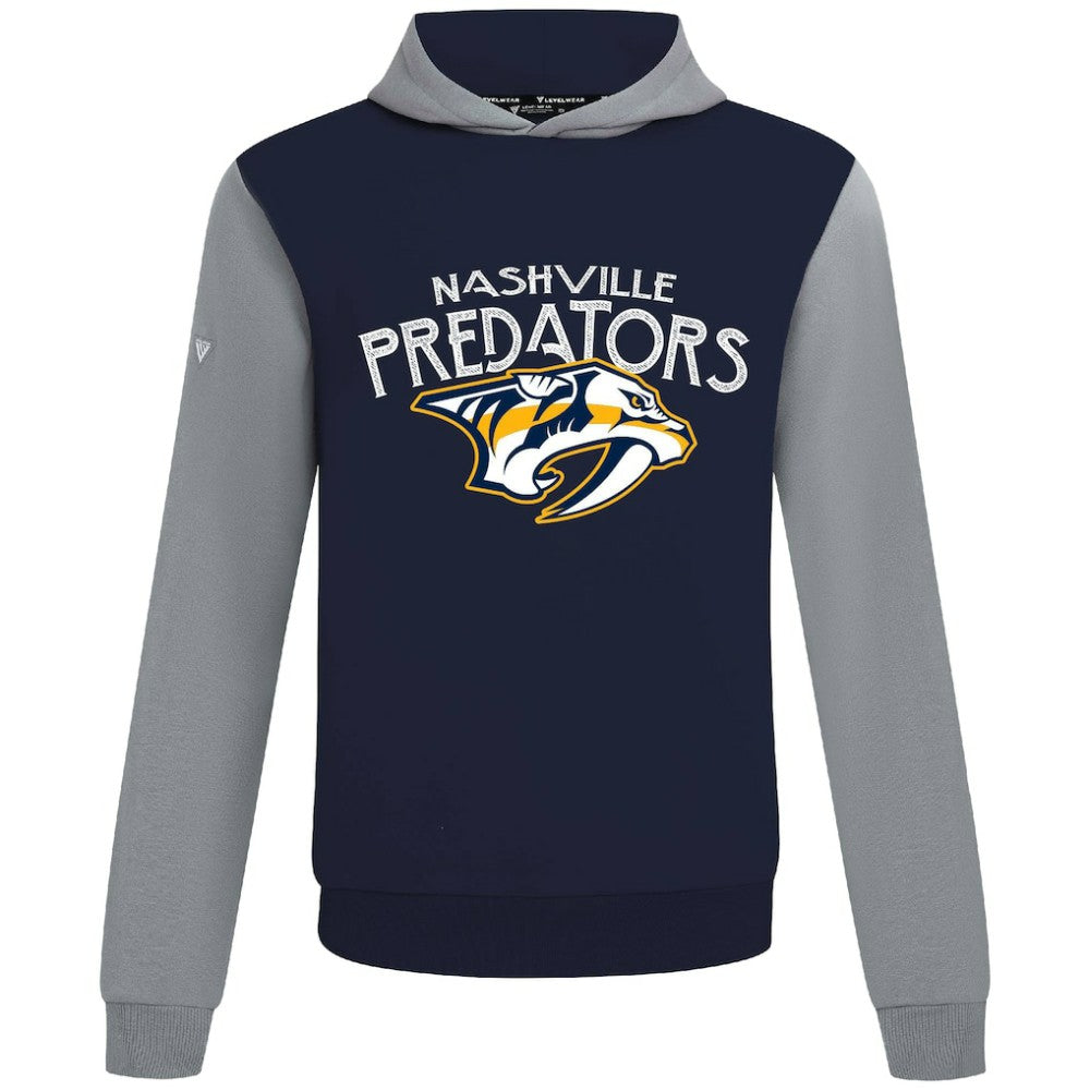 Nashville Predators Levelwear Ultimate Mission Pullover Hoodie - Navy/Gray Hoodies