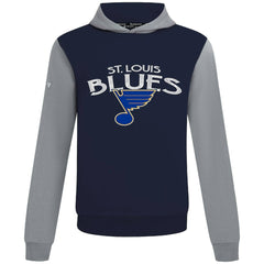 St. Louis Blues Levelwear Ultimate Mission Pullover Hoodie - Navy/Gray Hoodies