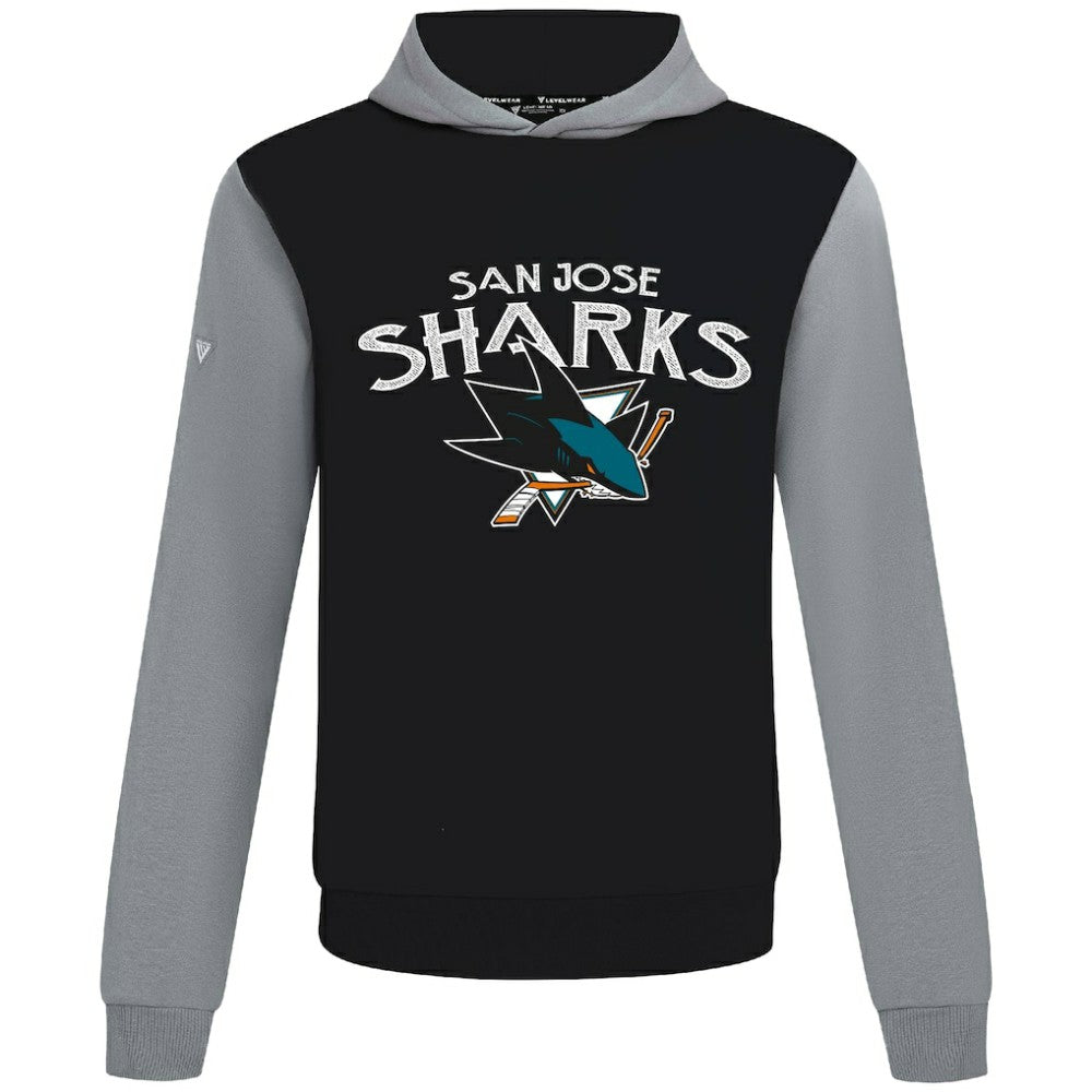 San Jose Sharks Levelwear Ultimate Mission Pullover Hoodie - Black/Gray Hoodies