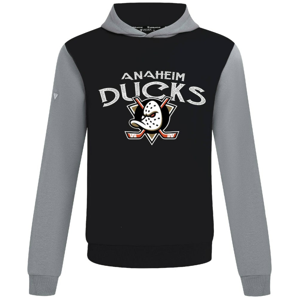 Anaheim Ducks Levelwear Ultimate Mission Pullover Hoodie - Black/Gray Hoodies