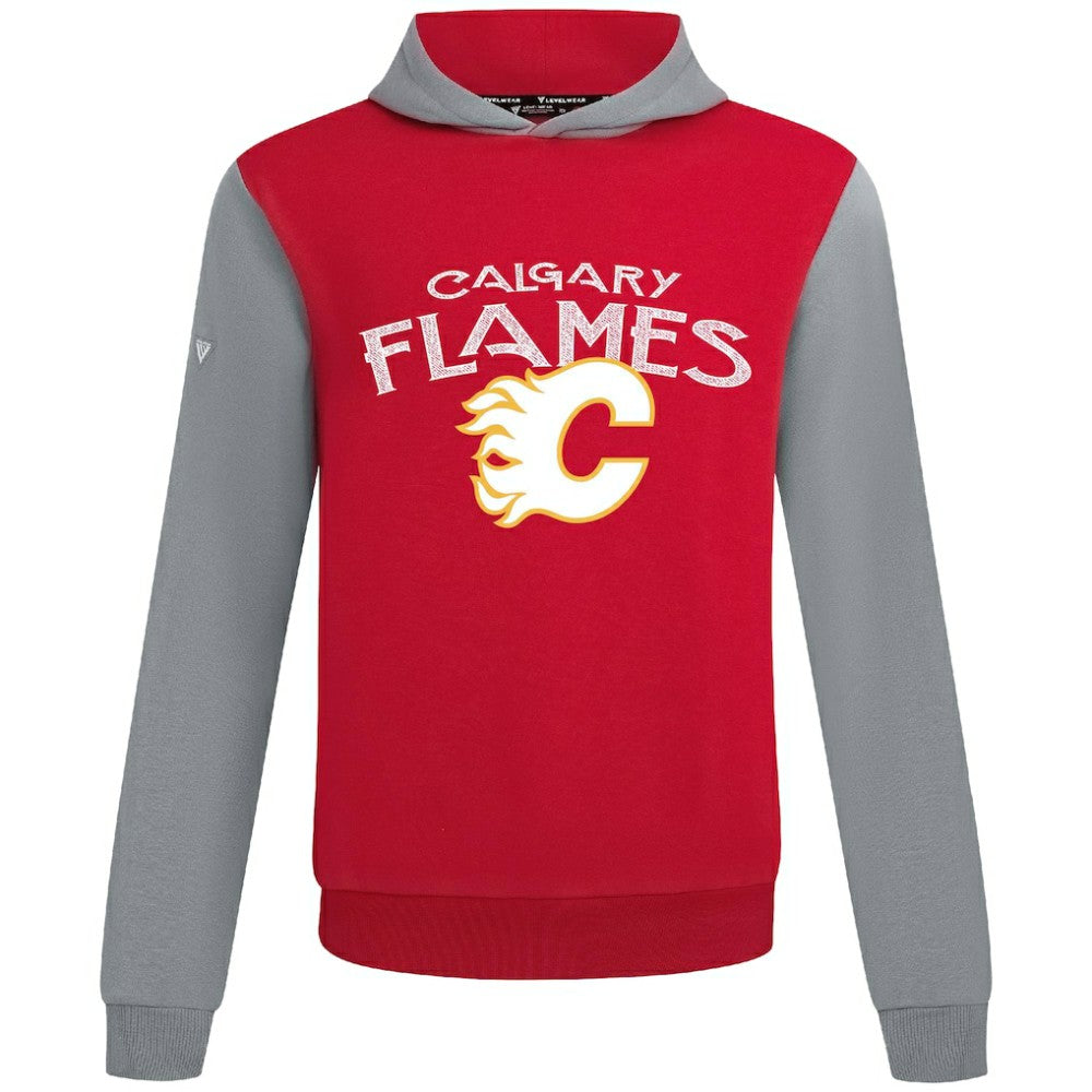 Calgary Flames Levelwear Ultimate Mission Pullover Hoodie - Red/Gray Hoodies