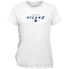 Edmonton Oilers Levelwear Women's Airflow Scratched T-Shirt - White T-shirts