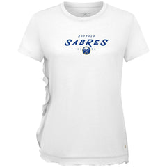 Buffalo Sabres Levelwear Women's Airflow Scratched T-Shirt - White T-shirts
