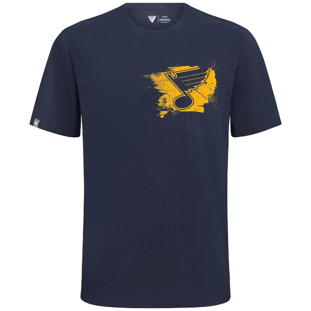 St. Louis Blues Levelwear Focal Blasted T-Shirt - Navy T-shirts