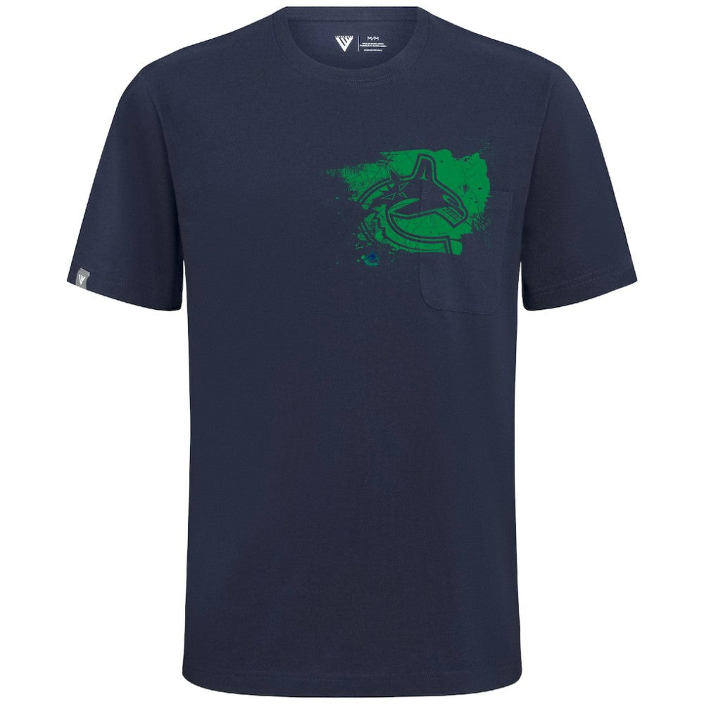 Vancouver Canucks Levelwear Focal Blasted T-Shirt - Navy T-shirts