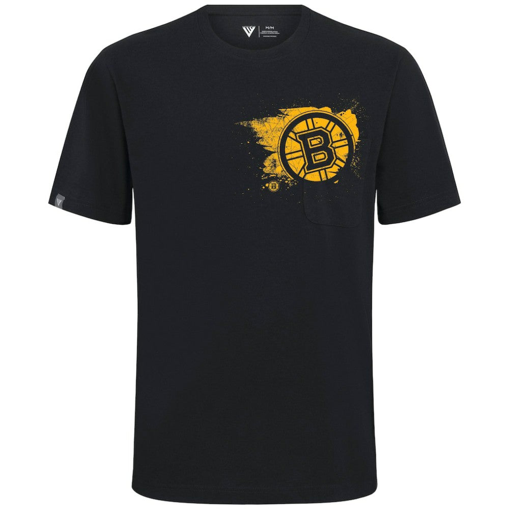 Boston Bruins Levelwear Focal Blasted T-Shirt - Black T-shirts