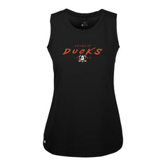 Anaheim Ducks Levelwear Women's Macy Scratched Tank Top - Black Tank Top
