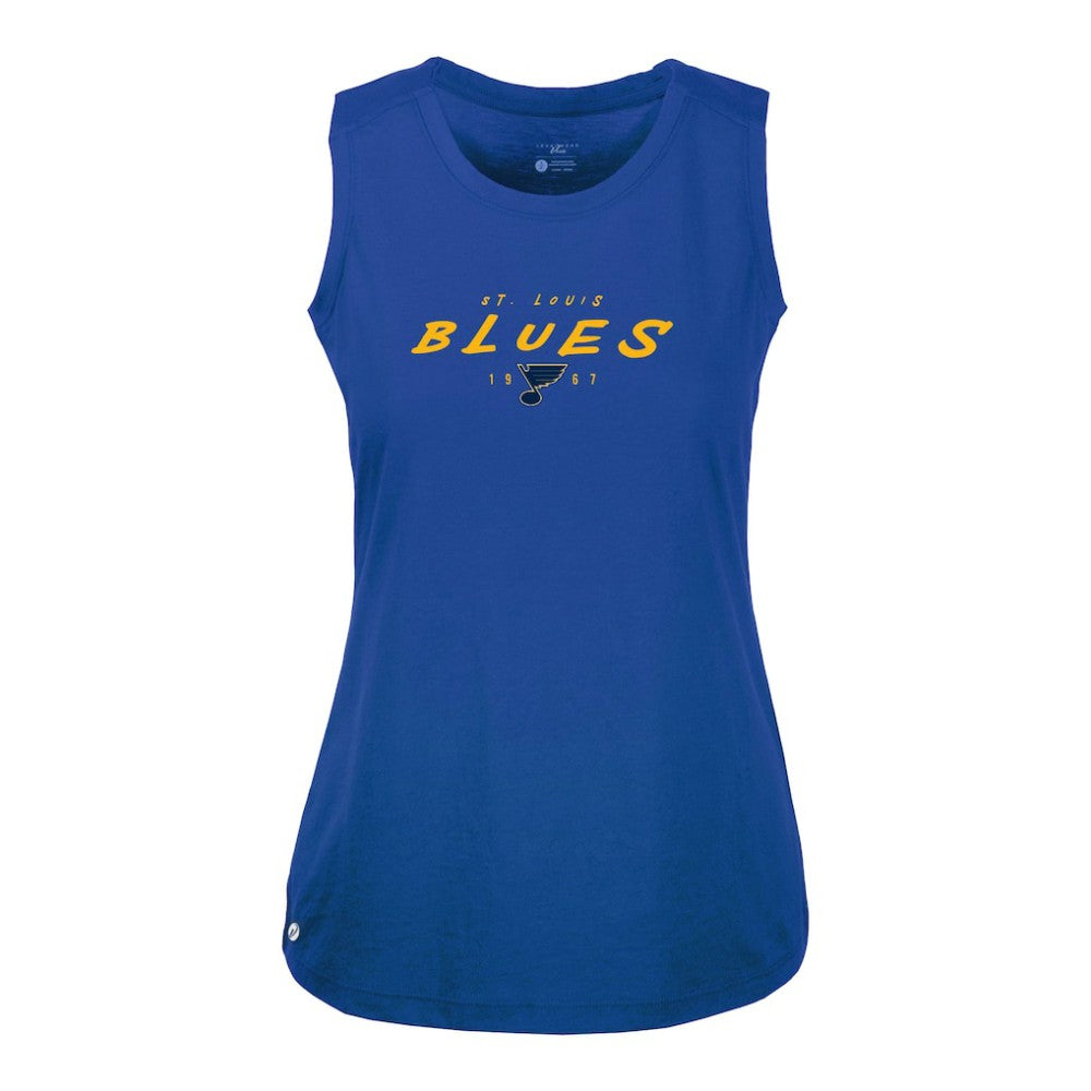 St. Louis Blues Levelwear Women's Macy Scratched Tank Top - Royal Tank Top