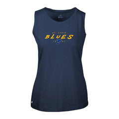 St. Louis Blues Levelwear Women's Macy Scratched Tank Top - Navy Tank Top
