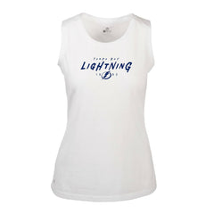 Tampa Bay Lightning Levelwear Women's Macy Scratched Tank Top - White Tank Top