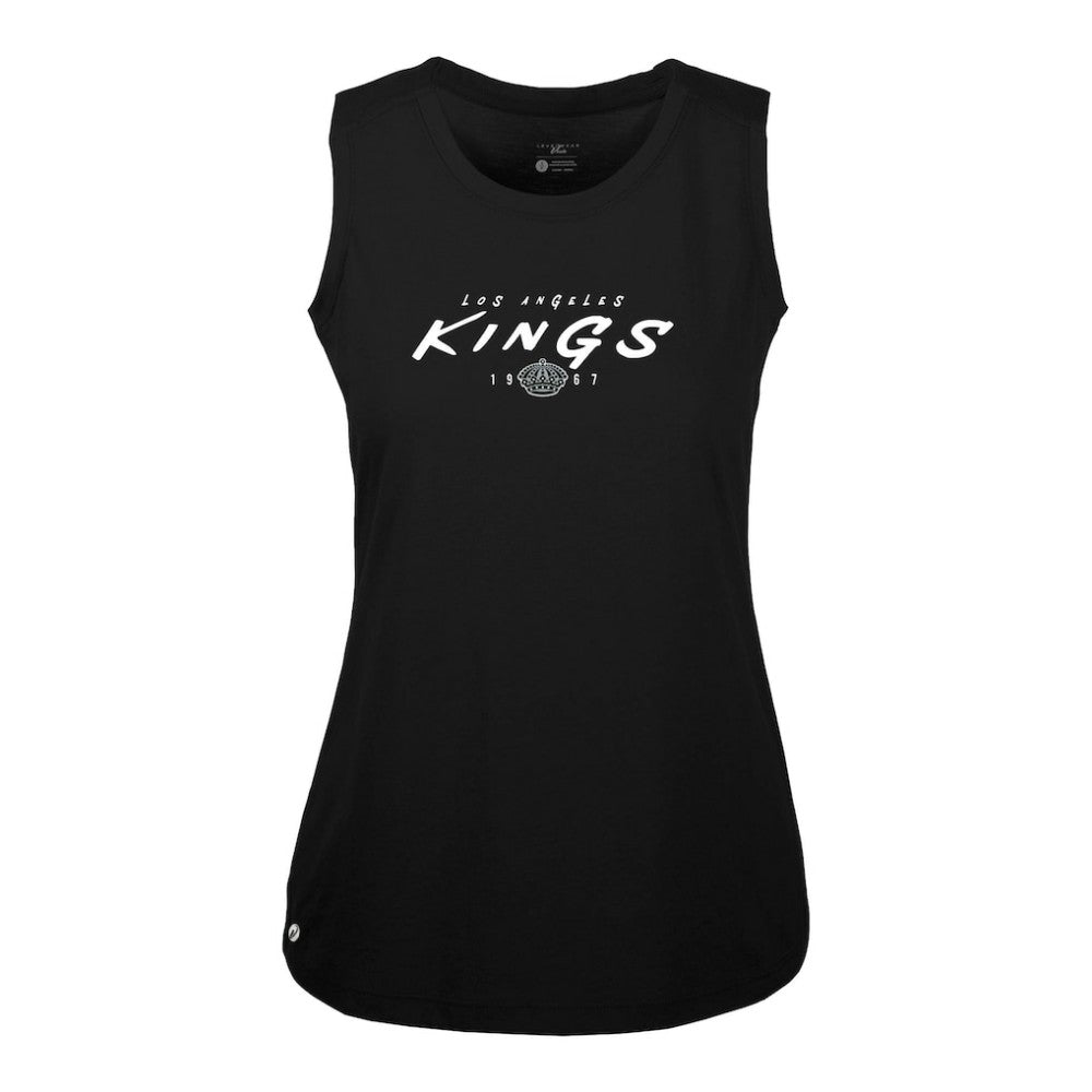 Los Angeles Kings Levelwear Women's Macy Scratched Tank Top - Black Tank Top