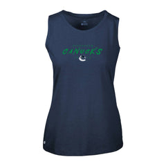 Vancouver Canucks Levelwear Women's Macy Scratched Tank Top - Navy Tank Top