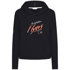 Philadelphia Flyers Levelwear Women's Sweet Sizzle Tri-Blend Cropped Pullover Hoodie - Black Hoodies