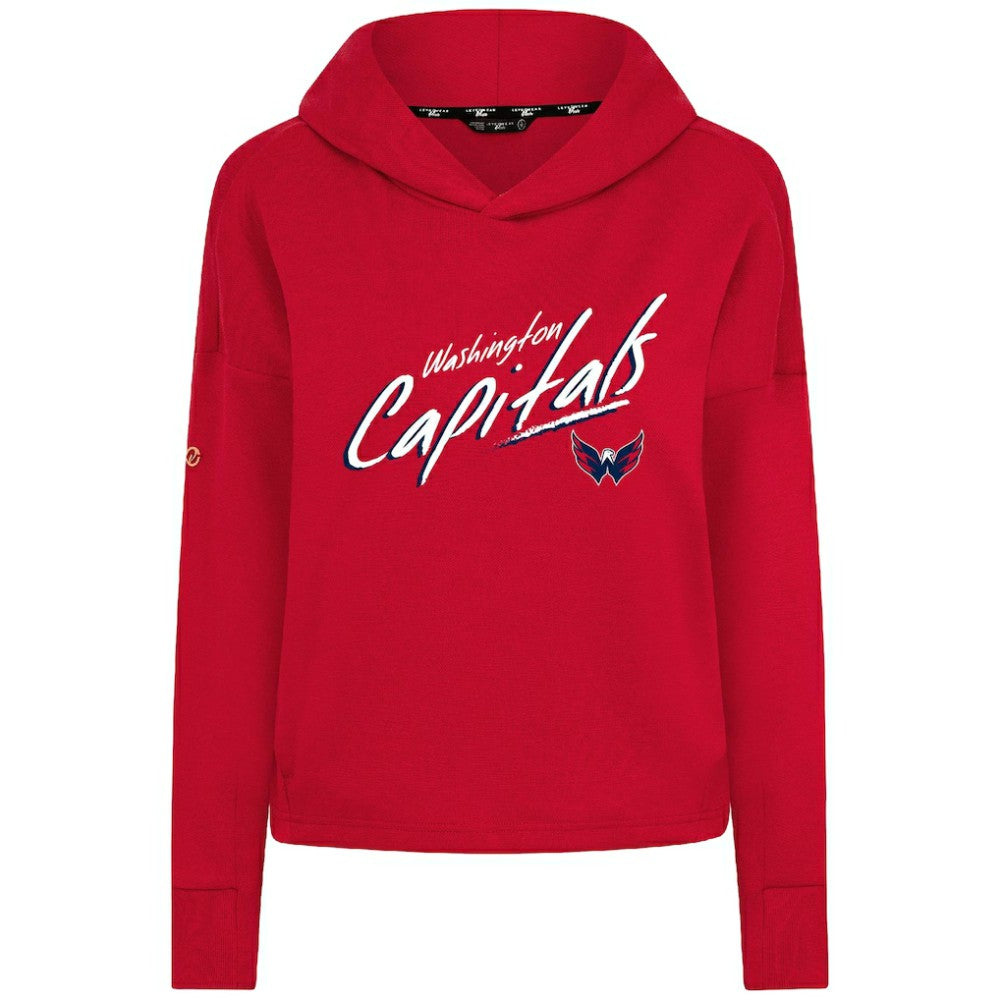 Washington Capitals Levelwear Women's Sweet Sizzle Tri-Blend Cropped Pullover Hoodie - Red Hoodies