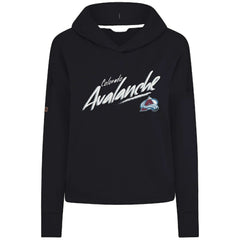Colorado Avalanche Levelwear Women's Sweet Sizzle Tri-Blend Cropped Pullover Hoodie - Black Hoodies