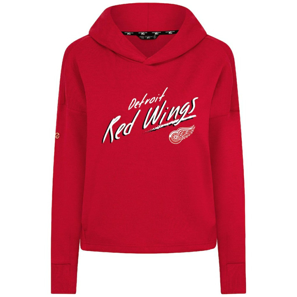 Detroit Red Wings Levelwear Women's Sweet Sizzle Tri-Blend Cropped Pullover Hoodie - Red Hoodies