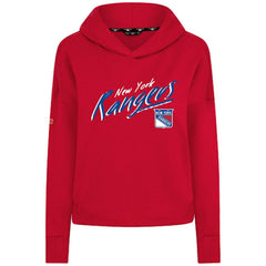 New York Rangers Levelwear Women's Sweet Sizzle Tri-Blend Cropped Pullover Hoodie - Red Hoodies