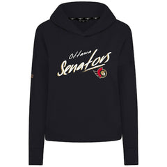 Ottawa Senators Levelwear Women's Sweet Sizzle Tri-Blend Cropped Pullover Hoodie - Black Hoodies