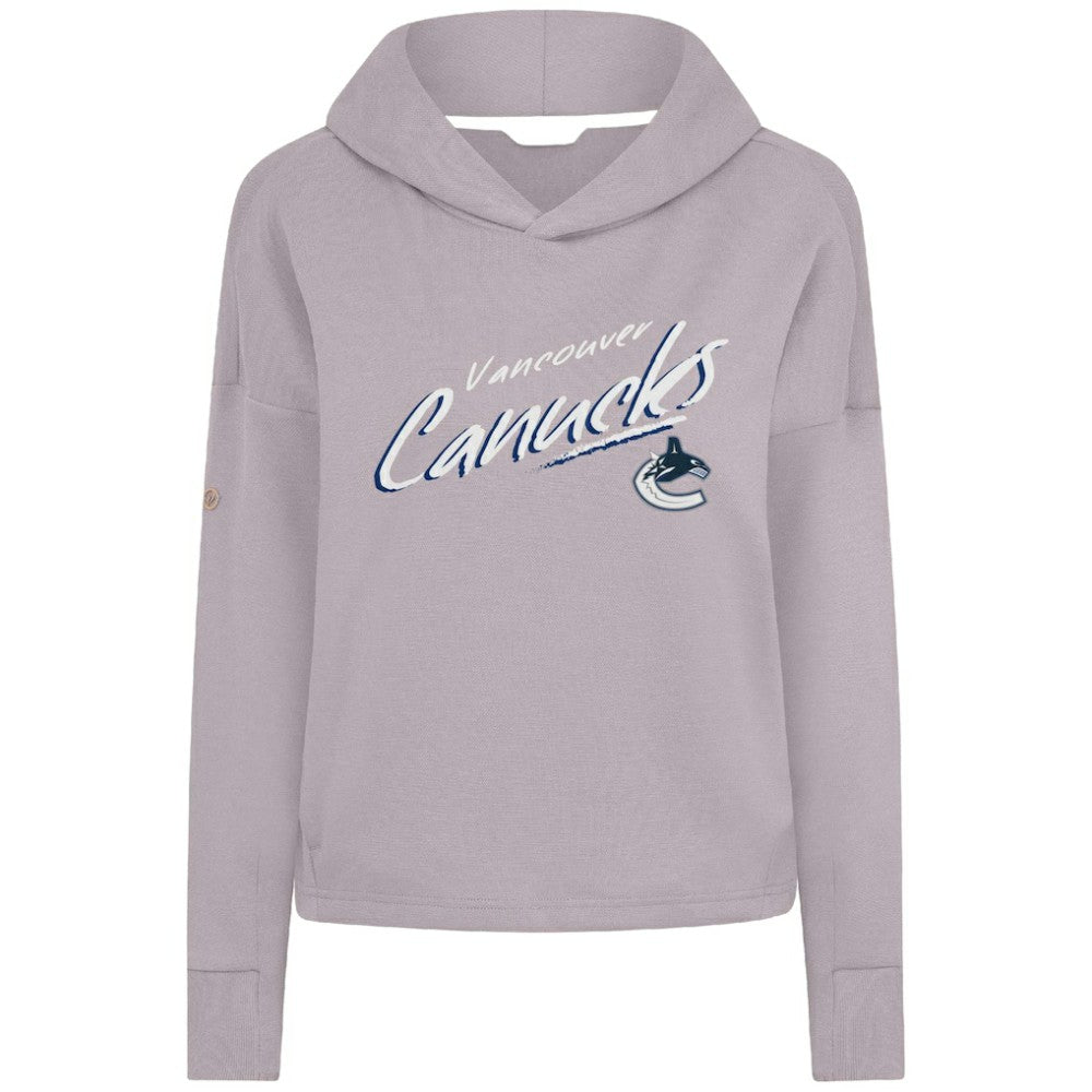 Vancouver Canucks Levelwear Women's Sweet Sizzle Tri-Blend Cropped Pullover Hoodie - Gray Hoodies