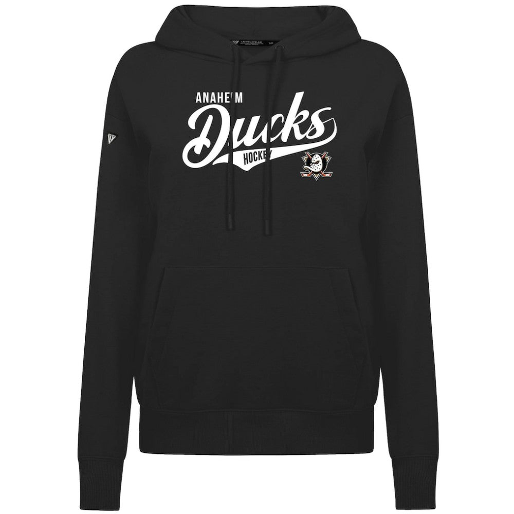Anaheim Ducks Levelwear Women's Adorn Glide Pullover Hoodie - Black Hoodies