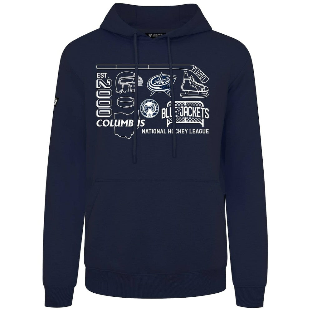 Columbus Blue Jackets Levelwear Podium Campaign Pullover Hoodie - Navy Hoodies