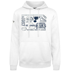 St. Louis Blues Levelwear Podium Campaign Pullover Hoodie - White Hoodies