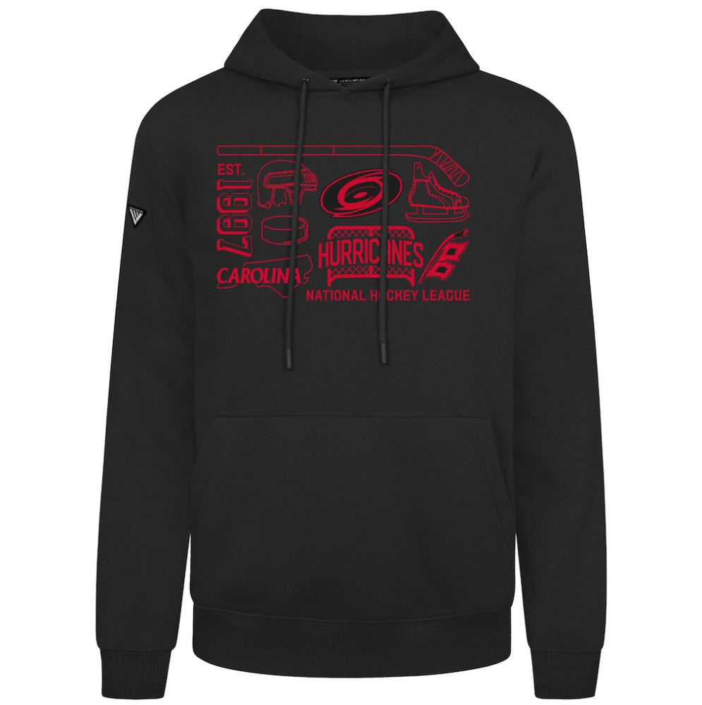 Carolina Hurricanes Levelwear Podium Campaign Pullover Hoodie - Black Hoodies