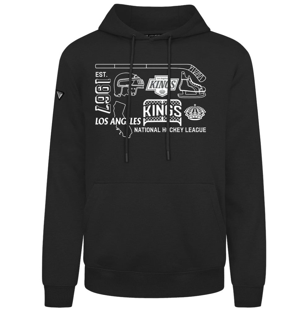 Los Angeles Kings Levelwear Podium Campaign Pullover Hoodie - Black Hoodies