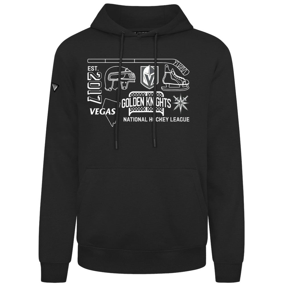Vegas Golden Knights Levelwear Podium Campaign Pullover Hoodie - Black Hoodies