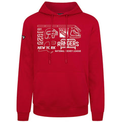 New York Rangers Levelwear Podium Campaign Pullover Hoodie - Red Hoodies