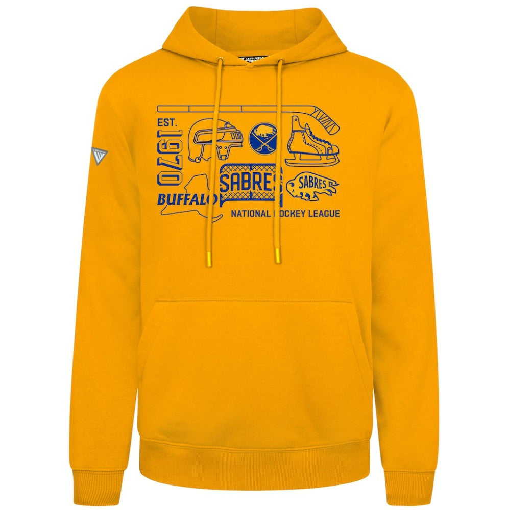 Buffalo Sabres Levelwear Podium Campaign Pullover Hoodie - Gold Hoodies