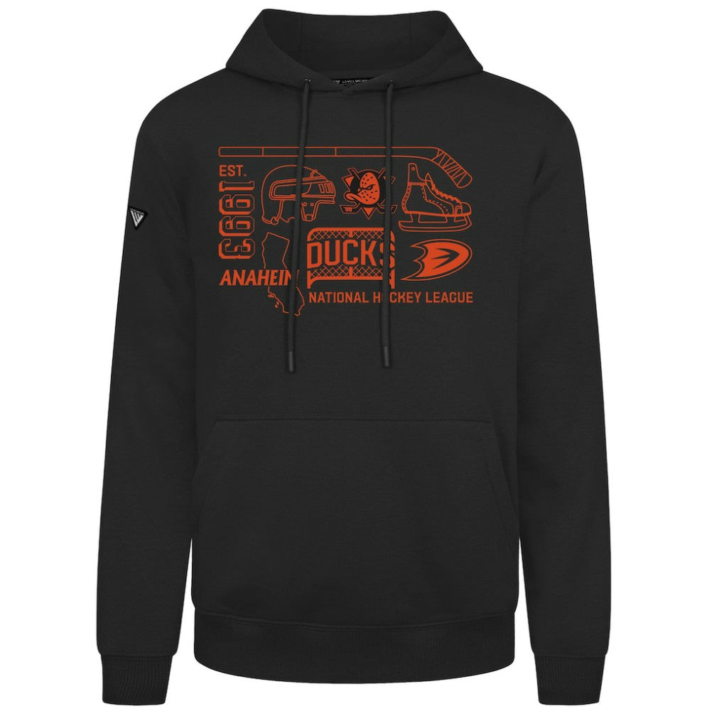 Anaheim Ducks Levelwear Podium Campaign Pullover Hoodie - Black Hoodies