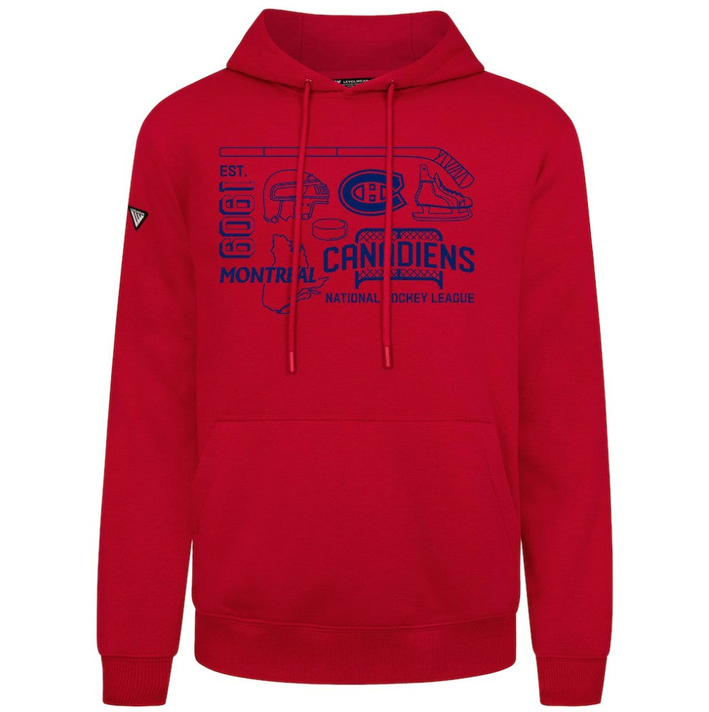 Montreal Canadiens Levelwear Podium Campaign Pullover Hoodie - Red Hoodies
