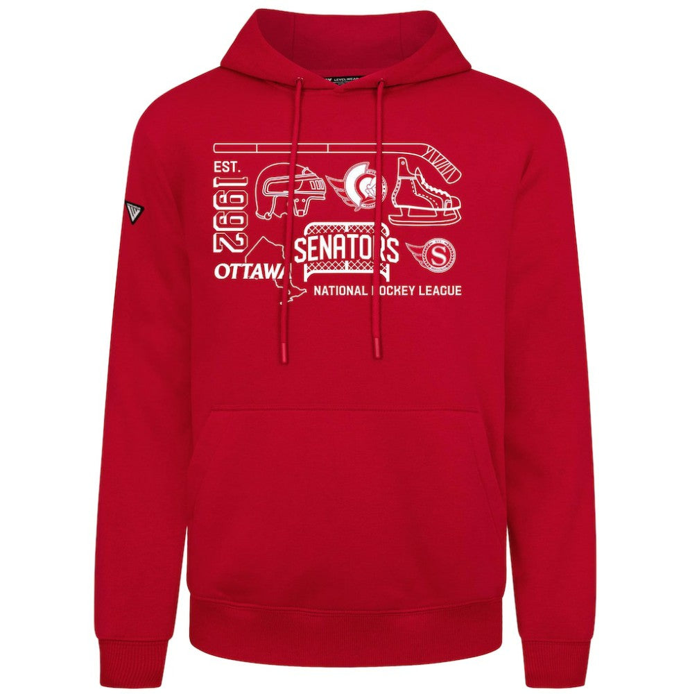 Ottawa Senators Levelwear Podium Campaign Pullover Hoodie - Red Hoodies