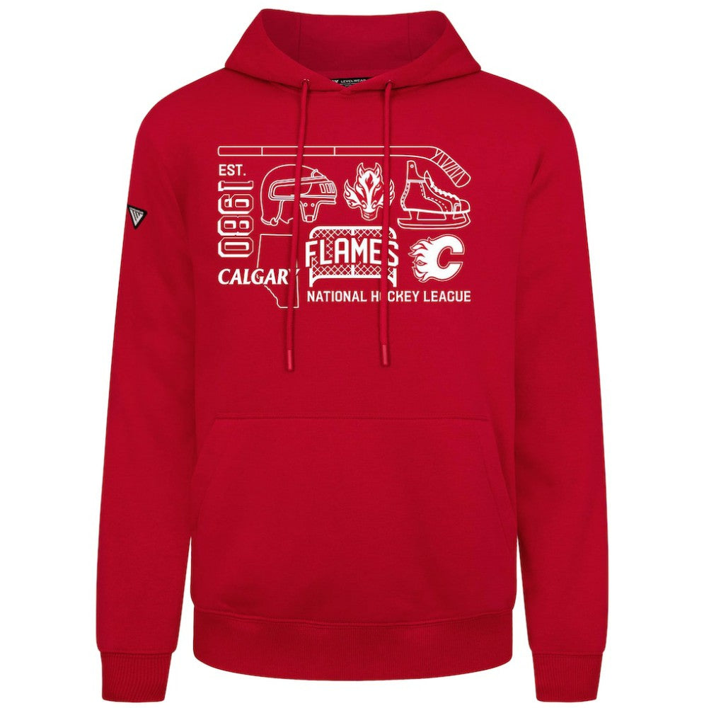 Calgary Flames Levelwear Podium Campaign Pullover Hoodie - Red Hoodies
