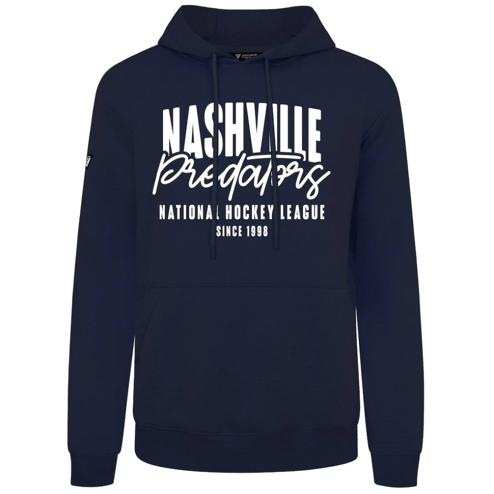 Nashville Predators Levelwear Podium Response Pullover Hoodie - Navy Hoodies