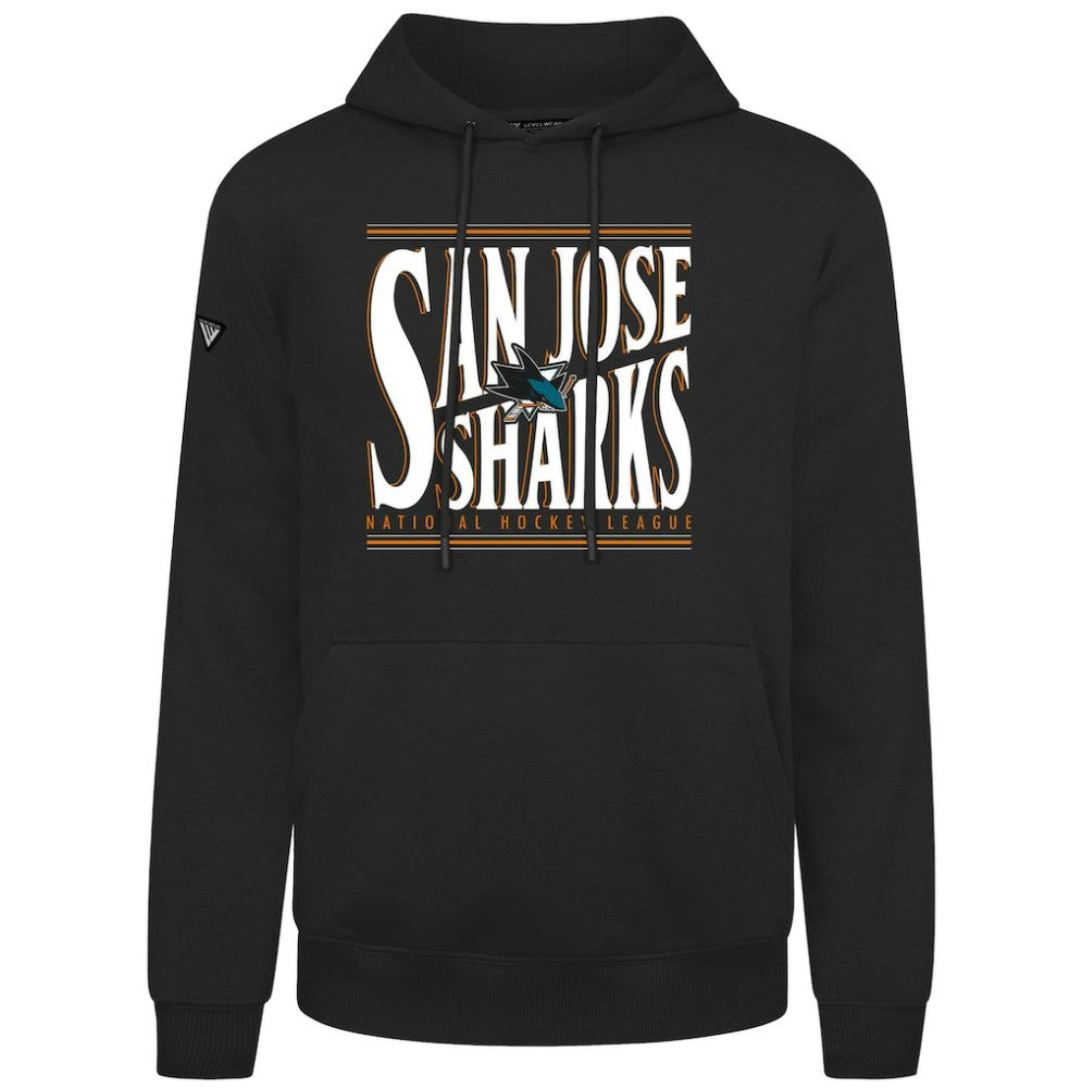 San Jose Sharks Levelwear Podium Powerhouse Pullover Hoodie - Black Hoodies