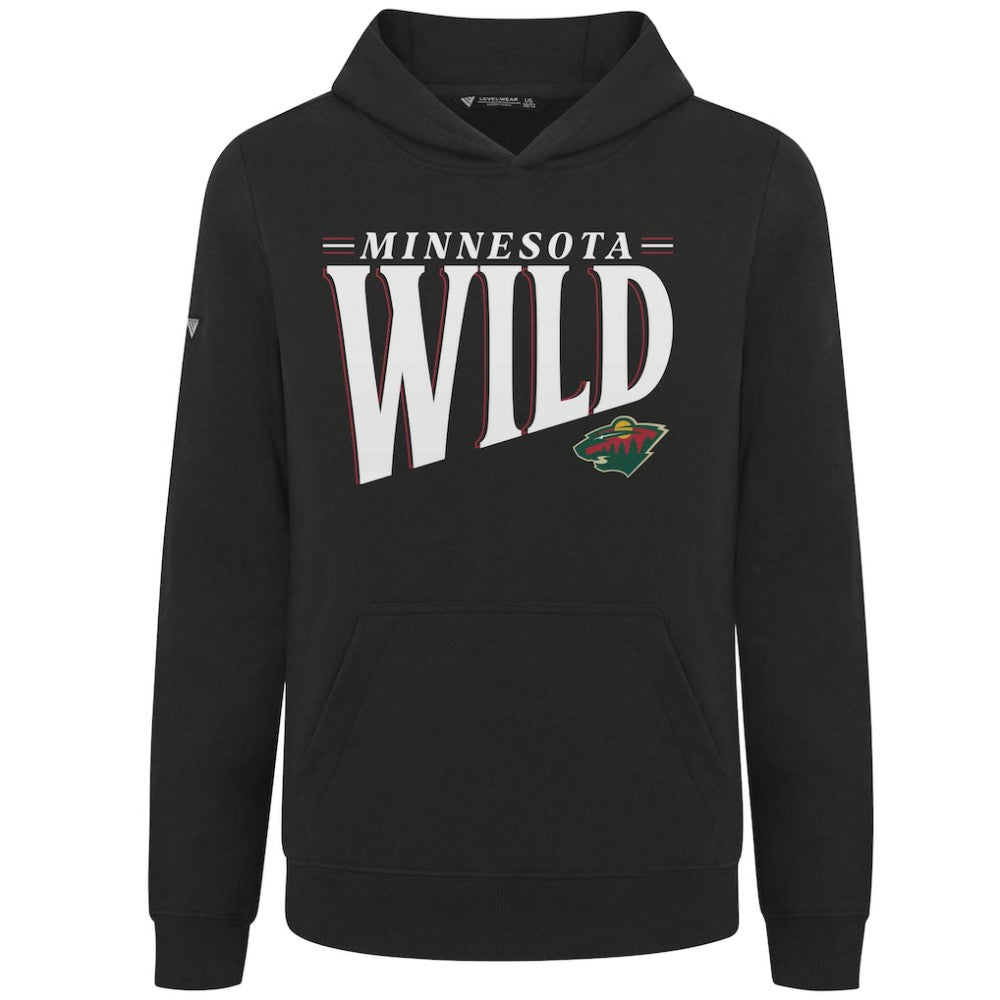 Minnesota Wild Levelwear Youth Jr Podium Tally Pullover Hoodie - Black Hoodies