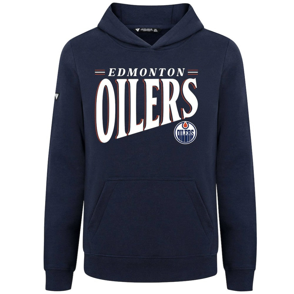 Edmonton Oilers Levelwear Youth Jr Podium Tally Pullover Hoodie - Navy Hoodies