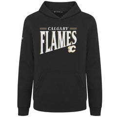Calgary Flames Levelwear Youth Jr Podium Tally Pullover Hoodie - Black Hoodies