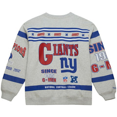New York Giants All Over Print Vintage Fleece Crewneck Sweatshirt - Heather Gray sale