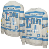 Detroit Lions All Over Print Vintage Fleece Crewneck Sweatshirt - Heather Gray on sale